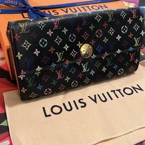 Louis Vuitton long black monogram Sarah wallet